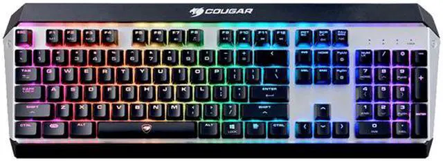 Alt view image 2 of 4 - Cougar Attack X3 RGB Cherry MX Mechanical Gaming Keyboard with Palm Rest, Cherry MX Blue Switch