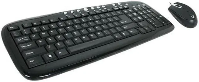 Main image of V7 CK0M1-6N6 Black USB Wired Standard Multimedia Keyboard/Mouse Combo - OEM
