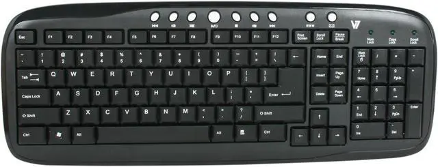 Alt view image 2 of 6 - V7 CK0M1-6N6 Black USB Wired Standard Multimedia Keyboard/Mouse Combo - OEM