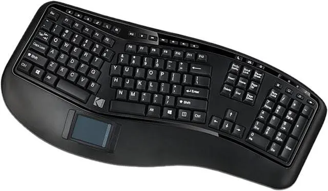 Alt view image 3 of 9 - Kodak TRUFORM 4500 Wireless Ergonomic Keyboard with Touchpad