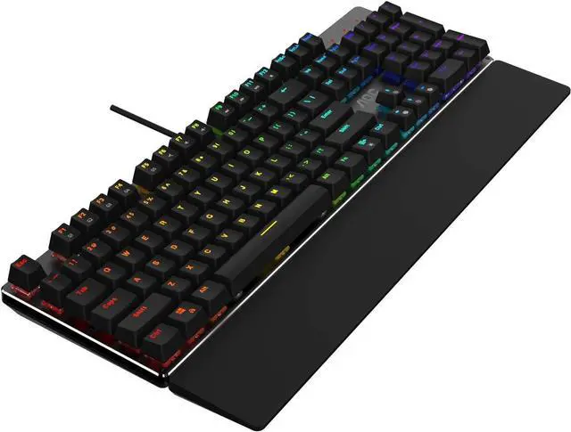 Alt view image 10 of 10 - AOC Gaming Full RGB Mechanical Keyboard, 104-Key Outemu Blue Switches, Full NKRO, Detachable Wrist Rest, Light FX RGB, G-Menu Software (GK500)