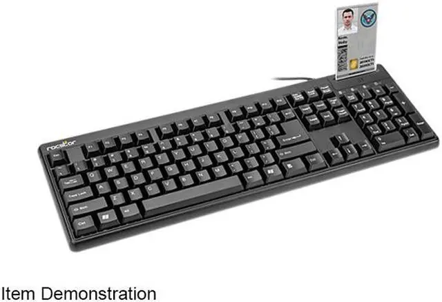 Alt view image 5 of 8 - Rocstor KS20T Keyboard with Smartcard Reader - 104 Keys - QWERTZ Layout - Smart Card Reader - USB - Black - TAA Compliant