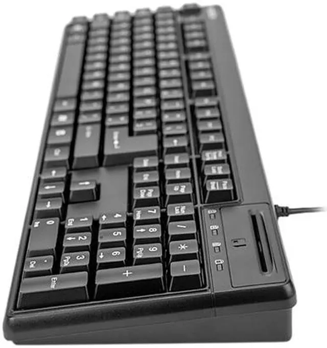 Alt view image 3 of 8 - Rocstor KS20T Keyboard with Smartcard Reader - 104 Keys - QWERTZ Layout - Smart Card Reader - USB - Black - TAA Compliant