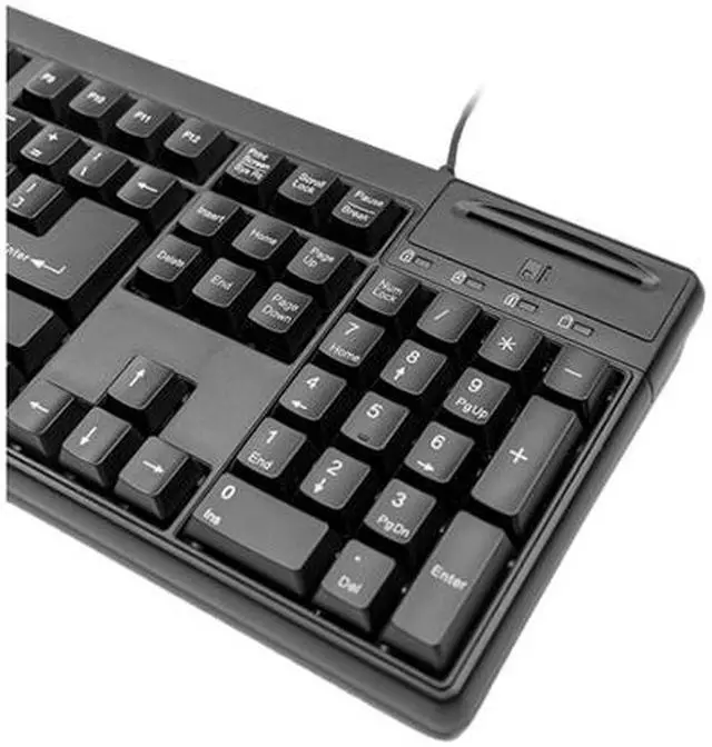 Alt view image 7 of 8 - Rocstor KS20T Keyboard with Smartcard Reader - 104 Keys - QWERTZ Layout - Smart Card Reader - USB - Black - TAA Compliant
