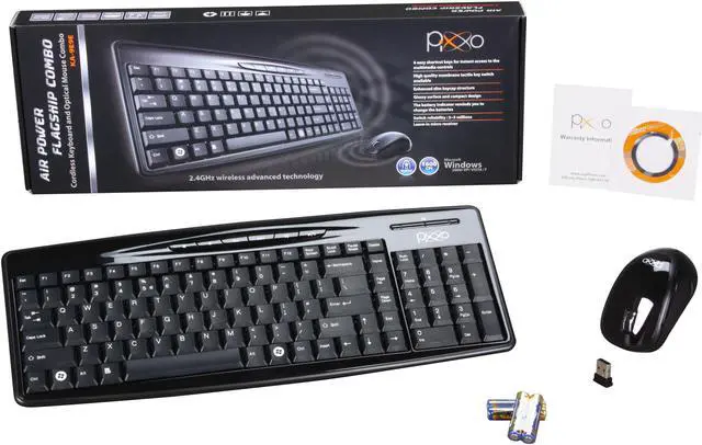 Alt view image 7 of 7 - Pixxo KA-9E9E Black 6 Function Keys RF Wireless Slim Keyboard