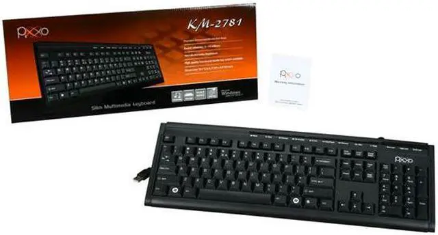 Alt view image 4 of 4 - Pixxo KM-2781U Black 9 Function Keys USB Wired Standard Multimedia Slim Keyboard