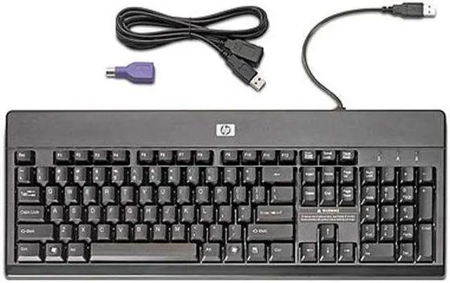 Alt view image 2 of 2 - HP USB PS2 Washable Keyboard VF097AT#ABA Black USB or PS/2 Wired Standard Keyboard