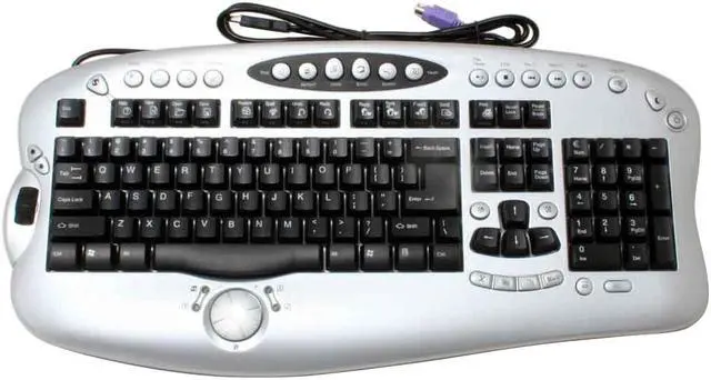 Alt view image 2 of 4 - AVS Gear EZ-7000SB Silver & Black 109 Normal Keys 29 Function Keys PS/2 Standard Smart Office Keyboard