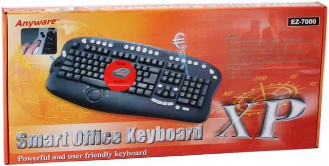 Alt view image 4 of 4 - AVS Gear EZ-7000SB Silver & Black 109 Normal Keys 29 Function Keys PS/2 Standard Smart Office Keyboard