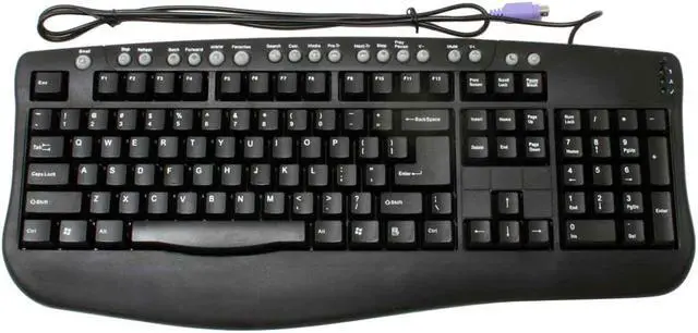 Alt view image 2 of 3 - AVS Gear EZ-9910MPBK Black 104 Normal Keys 19 Function Keys PS/2 Standard Multimedia Keyboard