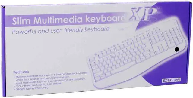 Alt view image 3 of 3 - AVS Gear EZ-9910MPBK Black 104 Normal Keys 19 Function Keys PS/2 Standard Multimedia Keyboard