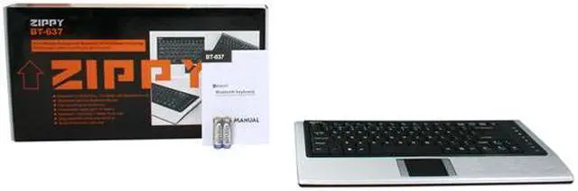 Alt view image 4 of 4 - ZIPPY BT-637 Black&Silver Bluetooth Wireless Mini Keyboard