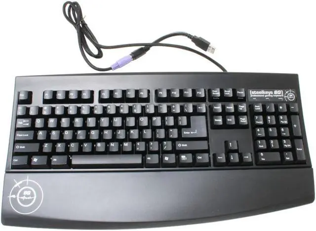 Alt view image 2 of 8 - SteelSeries SteelKeys 6G US Black 104 Normal Keys USB or PS/2 Standard Keyboard - OEM