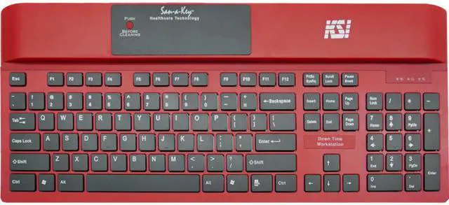 Main image of KSI KSI-1700 SX FFFB Red keyboard - Downtime Workstation Keyboard with LinkSmart and Biometrics