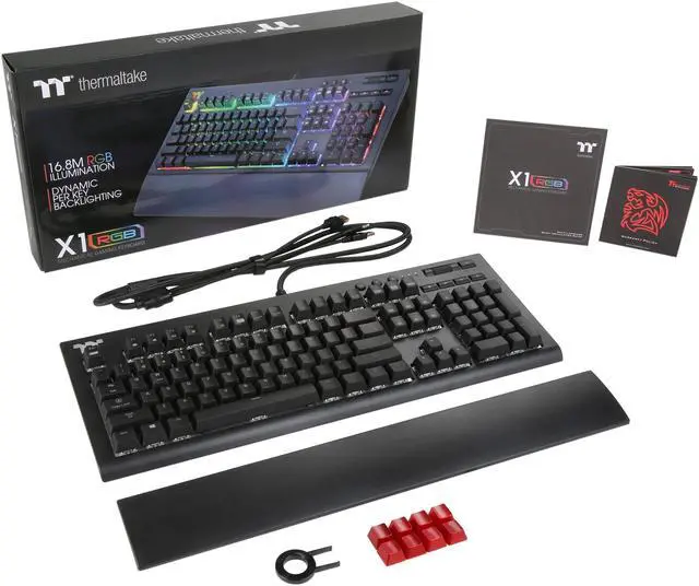 Alt view image 7 of 7 - Thermaltake TT Premium X1 RGB Cherry MX Sliver Keyboard