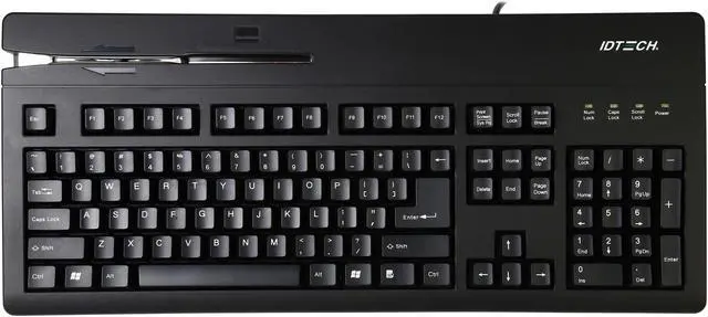 Alt view image 2 of 5 - ID Tech IDKA-234112B Versakey Compact POS Keyboard with MagStripe Reader