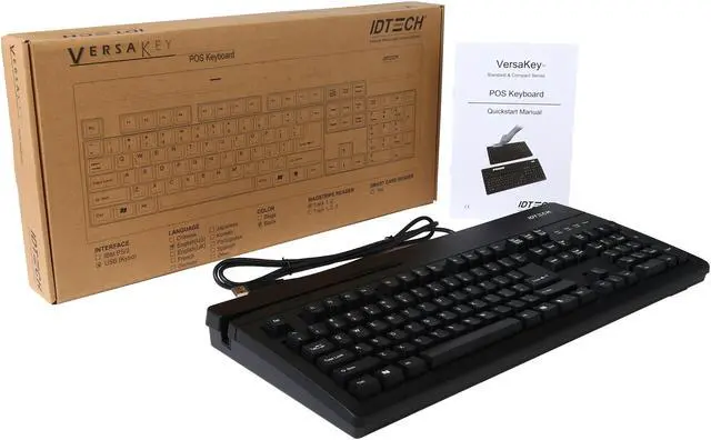 Alt view image 5 of 5 - ID Tech IDKA-234112B Versakey Compact POS Keyboard with MagStripe Reader