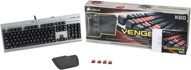 Alt view image 7 of 11 - Corsair Vengeance K60  Black/Metal USB Wired Gaming Performance, FPS Mechanical Keyboard