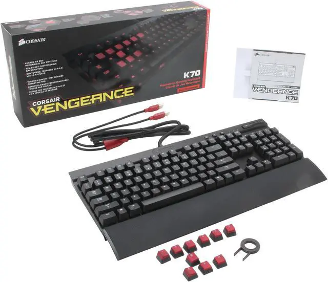 Alt view image 4 of 4 - Corsair Vengeance K70 Mechanical Gaming Keyboard - Red LED - Cherry MX Red Switches