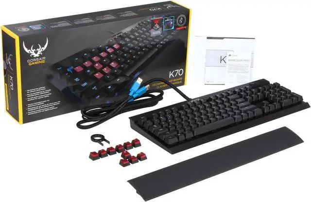 Alt view image 5 of 5 - Corsair Gaming K70 Mechanical Gaming Keyboard - Blue LED - Cherry MX Red Switches