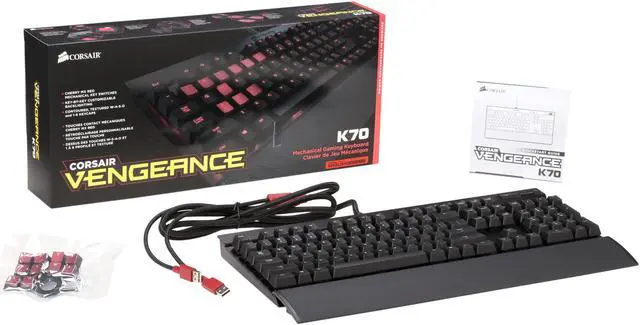 Alt view image 6 of 6 - Corsair Certified CH-9000011-NA K70 Vengeance Mechanical Gaming Keyboard, Cherry MX Red, Red LED Backlit