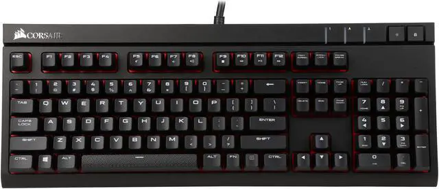 Alt view image 3 of 5 - Corsair Gaming STRAFE Mechanical Gaming Keyboard - Cherry MX Red