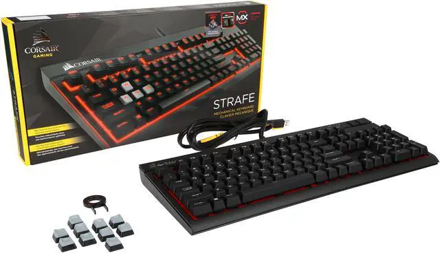 Alt view image 6 of 5 - Corsair Gaming STRAFE Mechanical Gaming Keyboard - Cherry MX Red