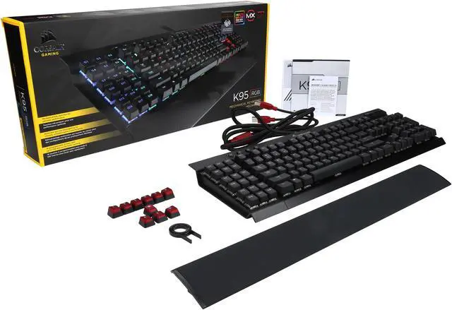 Alt view image 8 of 7 - Corsair Gaming K95 RGB Mechanical Keyboard, Backlit RGB LED, Cherry MX Brown, 10-key FPS Keycap Set