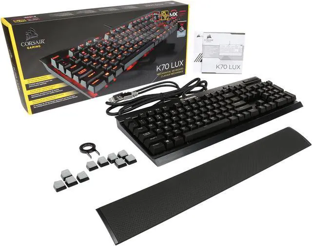 Alt view image 5 of 4 - Corsair Gaming K70 LUX Mechanical Keyboard Backlit Red LED Cherry MX Red (CH-9101020-NA)