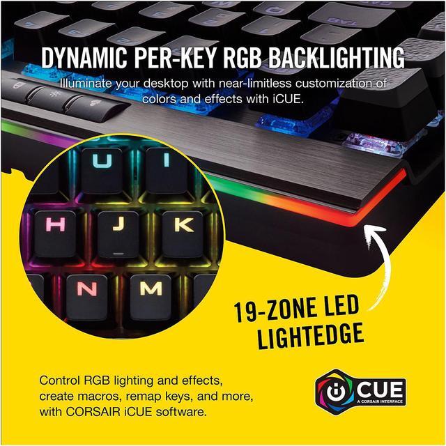 Alt view image 5 of 16 - Corsair K95 RGB PLATINUM Mechanical Gaming Keyboard, Cherry MX Speed, Backlit RGB LED, Gunmetal