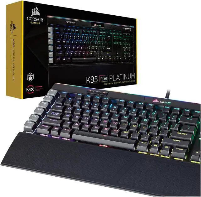 Alt view image 8 of 19 - Corsair K95 RGB PLATINUM Mechanical Gaming Keyboard, Cherry MX Speed, Backlit RGB LED, Black