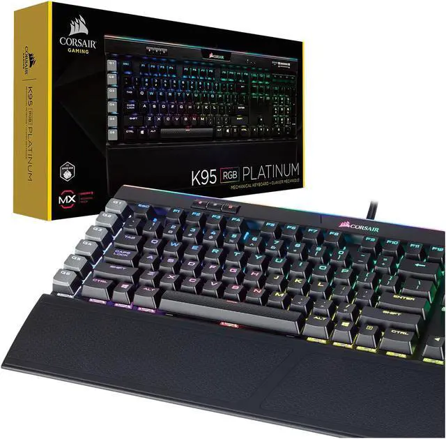 Alt view image 8 of 19 - Corsair K95 RGB PLATINUM Mechanical Gaming Keyboard, Cherry MX Brown, Backlit RGB LED, Black