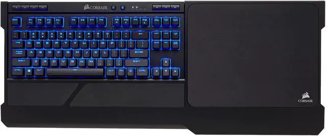Alt view image 2 of 8 - Corsair K63 Wireless Mechanical Keyboard & Gaming Lapboard Combo, Backlit Blue LED, Cherry MX Red