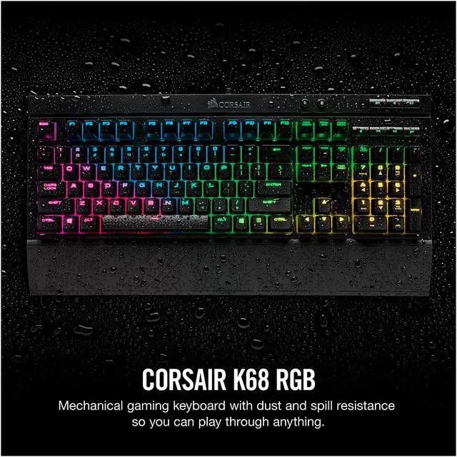 Alt view image 2 of 14 - CORSAIR - K68 RGB Mechanical Gaming Keyboard RGB Backlit Cherry MX Red Switch - Black