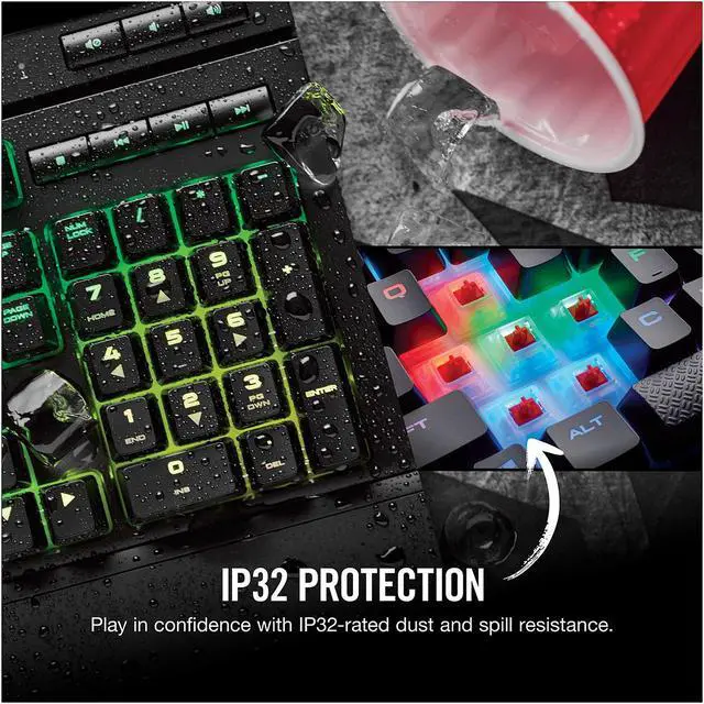 Alt view image 4 of 14 - CORSAIR - K68 RGB Mechanical Gaming Keyboard RGB Backlit Cherry MX Red Switch - Black
