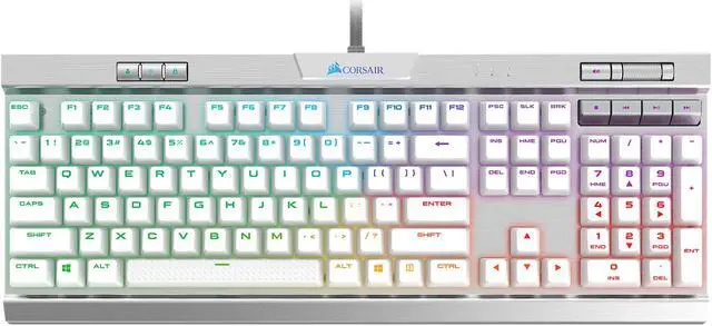 Alt view image 6 of 16 - Corsair K70 RGB MK.2 SE Mechanical RAPIDFIRE Gaming Keyboard - USB Passthrough & Media Controls - PBT Double-Shot Keycaps - Cherry MX Speed - RGB LED Backlit - White