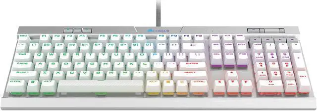 Alt view image 7 of 16 - Corsair K70 RGB MK.2 SE Mechanical RAPIDFIRE Gaming Keyboard - USB Passthrough & Media Controls - PBT Double-Shot Keycaps - Cherry MX Speed - RGB LED Backlit - White