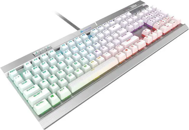 Alt view image 8 of 16 - Corsair K70 RGB MK.2 SE Mechanical RAPIDFIRE Gaming Keyboard - USB Passthrough & Media Controls - PBT Double-Shot Keycaps - Cherry MX Speed - RGB LED Backlit - White