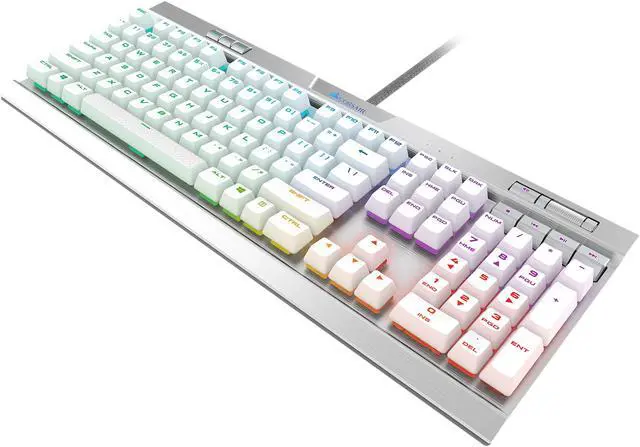 Alt view image 9 of 16 - Corsair K70 RGB MK.2 SE Mechanical RAPIDFIRE Gaming Keyboard - USB Passthrough & Media Controls - PBT Double-Shot Keycaps - Cherry MX Speed - RGB LED Backlit - White