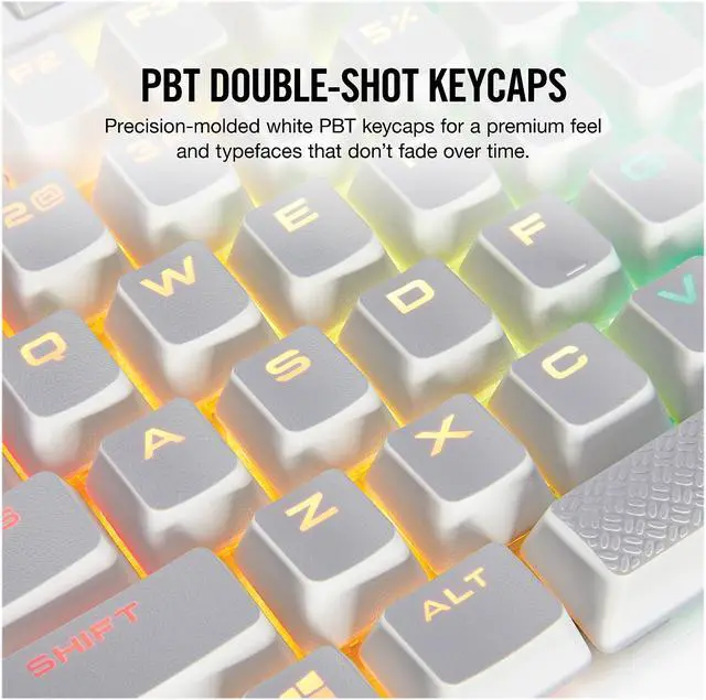 Alt view image 11 of 16 - Corsair K70 RGB MK.2 SE Mechanical RAPIDFIRE Gaming Keyboard - USB Passthrough & Media Controls - PBT Double-Shot Keycaps - Cherry MX Speed - RGB LED Backlit - White
