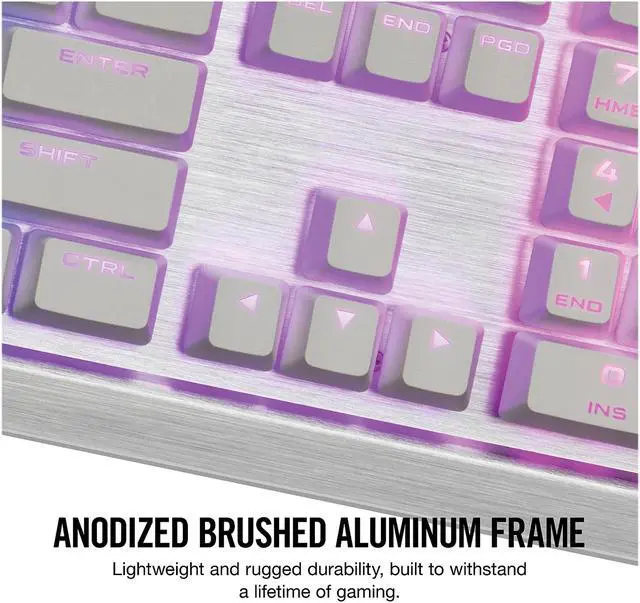 Alt view image 12 of 16 - Corsair K70 RGB MK.2 SE Mechanical RAPIDFIRE Gaming Keyboard - USB Passthrough & Media Controls - PBT Double-Shot Keycaps - Cherry MX Speed - RGB LED Backlit - White