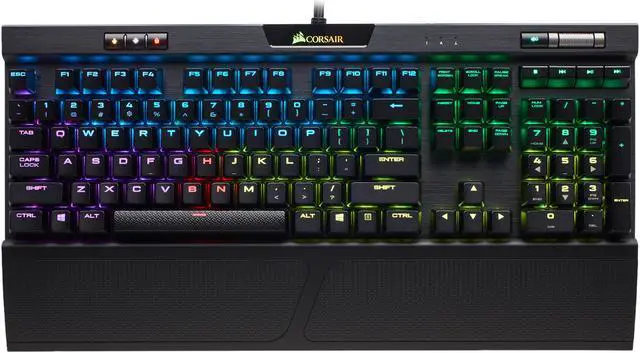 Alt view image 3 of 15 - Corsair K70 RGB MK.2 Mechanical Gaming Keyboard - USB Passthrough & Media Controls - Tactile & Quiet- Cherry MX Brown - RGB LED Backlit (CH-9109012-NA)