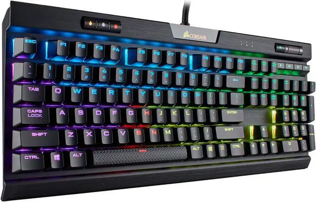 Alt view image 11 of 15 - Corsair K70 RGB MK.2 Mechanical Gaming Keyboard - USB Passthrough & Media Controls - Tactile & Quiet- Cherry MX Brown - RGB LED Backlit (CH-9109012-NA)