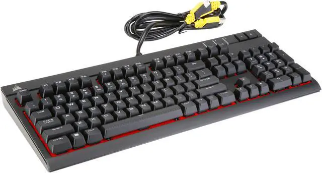 Alt view image 4 of 7 - Corsair Certified Refurbished STRAFE Mechanical Gaming Keyboard - Cherry MX Red Switch - Red LED Backlit - USB Passthrough - Linear and Quiet