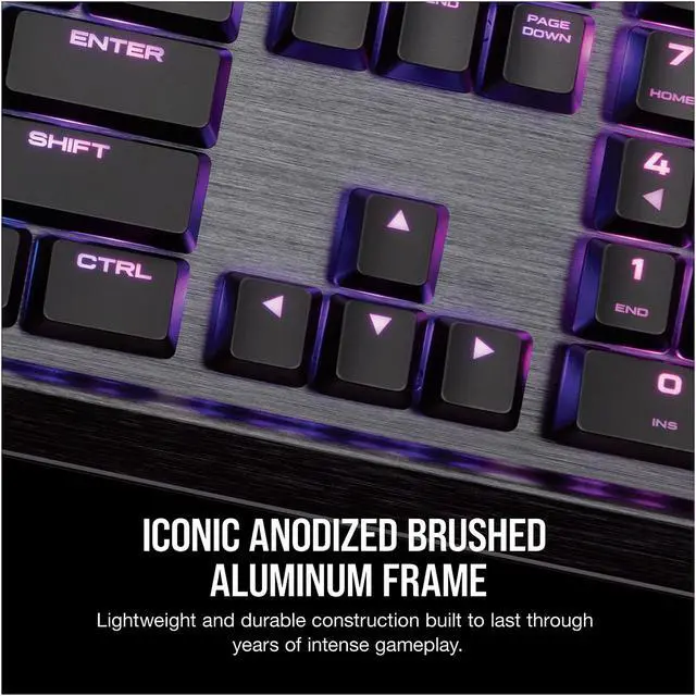 Alt view image 4 of 8 - Corsair K70 RGB MK.2 Low Profile Mechanical Gaming Keyboard, Backlit RGB LED, Cherry MX Low Profile Red