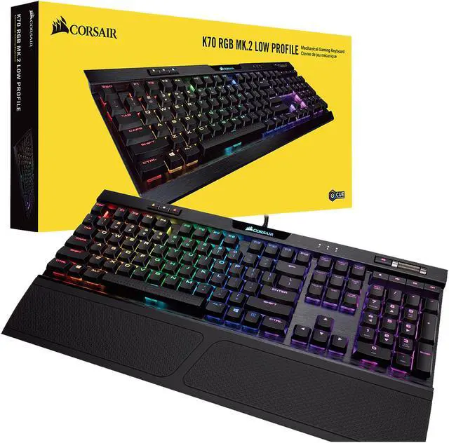 Alt view image 8 of 8 - Corsair K70 RGB MK.2 Low Profile Mechanical Gaming Keyboard, Backlit RGB LED, Cherry MX Low Profile Red