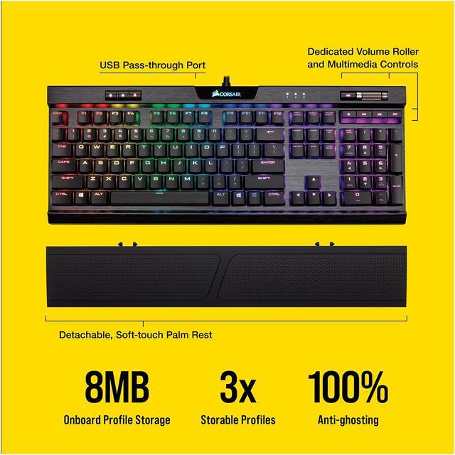 Alt view image 7 of 8 - Corsair K70 RGB MK.2 Low Profile RAPIDFIRE Mechanical Gaming Keyboard, Backlit RGB LED, Cherry MX Low Profile Speed