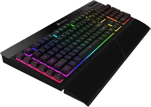 Alt view image 4 of 14 - CORSAIR K57 RGB Wireless Gaming Keyboard - <1ms response time with Slipstream Wireless - Connect with USB dongle, Bluetooth or wired - Individually Backlit RGB Keys, Black