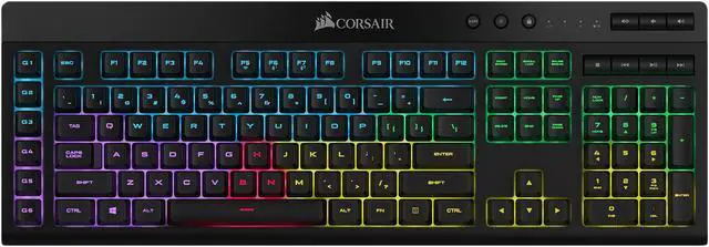 Alt view image 6 of 14 - CORSAIR K57 RGB Wireless Gaming Keyboard - <1ms response time with Slipstream Wireless - Connect with USB dongle, Bluetooth or wired - Individually Backlit RGB Keys, Black