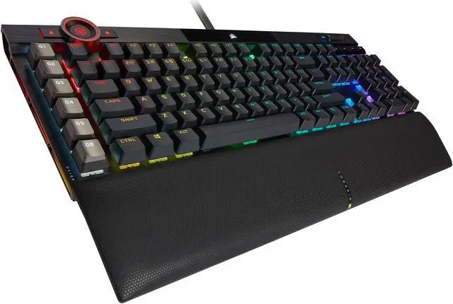 Alt view image 5 of 5 - Corsair K100 RGB Optical-Mechanical Gaming Keyboard - Corsair OPX RGB Optical-Mechanical Keyswitches - AXON Hyper-Processing Technology for 4X Faster Throughput - 44-Zone RGB LightEdge
